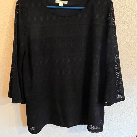 Dana Buchman Tops - Dana Buchanan - 3/4 Sleeve "Black" Blouse - XL - Like New